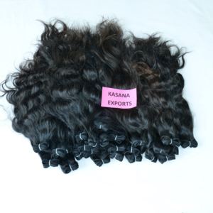 Extensions de cheveux indiens 100% naturels vierges non traités Remy naturels cuticule alignée noir boucles de vagues profondes en vrac pour les femmes - Product Image 3