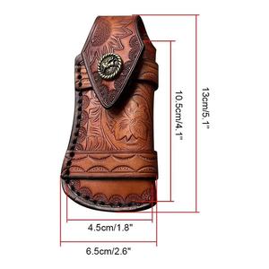 Couteau pliant artisanal avec étui en cuir, étui pour couteau de poche, camping, chasse, PU, polyester, PVC, personnalisable, sac OEM, utilisation d'outils KBS - Product Image 3