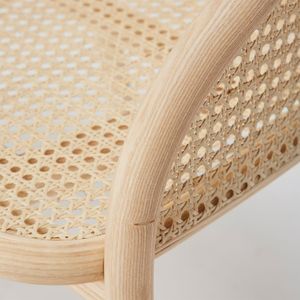 เก้าอี้รับประทานอาหารดีไซน์ทันสมัยกรอบไม้สักเนื้อแข็งพร้อมพนักพิงหวายธรรมชาติทอกันน้ำสำหรับใช้ในอพาร์ทเมนต์และกลางแจ้ง - Product Image 6