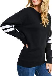 500gsm Black Vintage Crew Neck Wholesale Custom logo Oversized Crewneck Distressed Stone Acid Wash <b>Sweatshirt</b> for Printing - Product Image 3