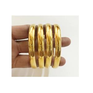 High Quality Brass Bangle Hot Sale 7 Stacked 14k <b>Gold</b> Bangle <b>Bracelets</b> for Women and Handmade Shinny Polished - Product Image 4