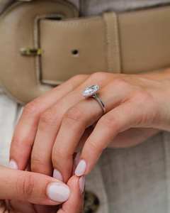 12x6mm Marquise Cut Moissanite Halo Engagement <b>Ring</b> | Elegant <b>Silver</b> or Gold <b>Solitaire</b> with Pave Accents | Bridal Jewelry OEM - Product Image 5