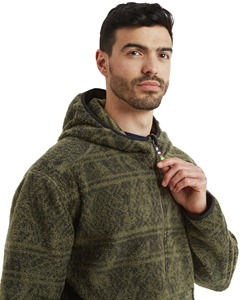 Sherpa pull à capuche pour hommes hiver doux confortable Polyester/coton avec conception d'épaule tombante Service OEM personnalisable - Product Image 2