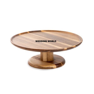 Soporte de madera para pasteles, dos neumáticos, calidad Premium, hecho a mano, forma redonda, artículos de mesa, diseño clásico y elegante, soporte de madera para pasteles - Product Image 4