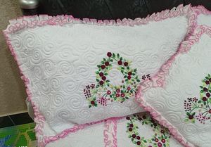 ชุดผ้าปูที่นอนผ้าฝ้ายลายนูนลายดอกไม้ทำด้วยมือชุดเครื่องนอน600TC เป็นมิตรกับสิ่งแวดล้อมสำหรับงานแต่งงาน - Product Image 2