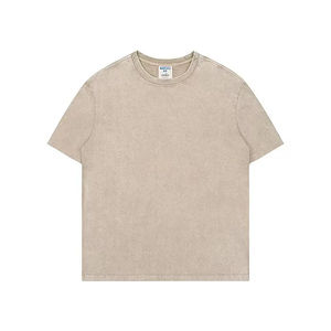 T-shirts pour hommes en coton 100% tricoté, style vintage, délavé à l'acide, coupe ample, en coton mélangé, basiques et décontractés. - Product Image 4