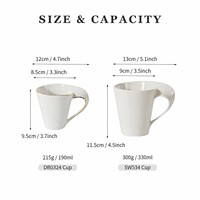 Mug en céramique blanche en porcelaine avec logo personnalisé, forme irrégulière, avec poignée, pour cadeau de bureau, souvenir