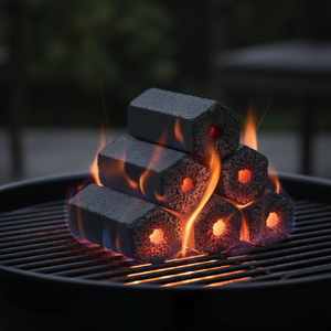 High Heat Smokeless Eco-friendly Coconut Shell Charcoal Briquettes Long Burning Time for BBQ Grilling Restaurants Industrial Use - Product Image 1