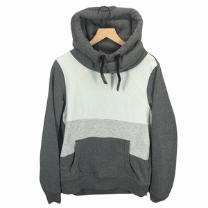 Sudadera con capucha clásica de color gris y blanco para mujer, sudadera de lana de algodón transpirable para Otoño Invierno, ropa de calle elegante - Product Image 1