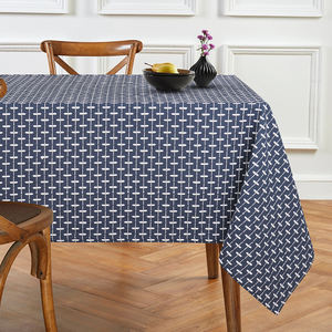 Fabricante indio de 100% algodón productos textiles para el hogar azul Dobby diseño patrón mantel tejido 150X220 cm 190 Gsm - Product Image 1