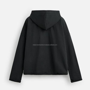 Sweat à capuche épais personnalisé, style streetwear vintage, délavé à l'acide, brodé, imprimé numériquement, pour l'hiver - Product Image 3