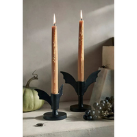 Bougeoir cage à oiseaux en métal noir avec conception d'arbre et d'oiseaux volants pour la décoration de table et d'Halloween à la maison