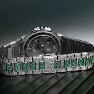 โมอิสซาไนต์คุณภาพสูง VVS ประดับเพชรเต็มเรือน กลไกจักรกล SEIKO สายสแตนเลส กระจกกันน้ำ 10 บาร์ สำหรับทุกเพศ - Product Image 4