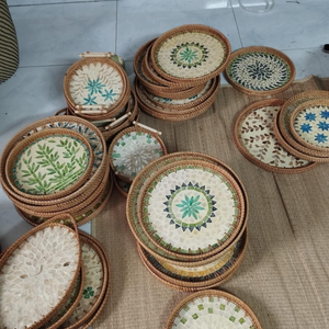 Bandejas de Ratán Hechas a Mano para Servir Alimentos, Ecológicas, Duraderas, Bandeja de Buffet de Ratán Natural, Venta al por Mayor, OEM Vietnam - Product Image 6