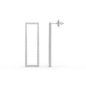 Pendientes Colgantes Geométricos con Diamantes Redondos de 2.459CT en Plata de Ley 925 Sólida con Engaste Pavé - Product Image 3