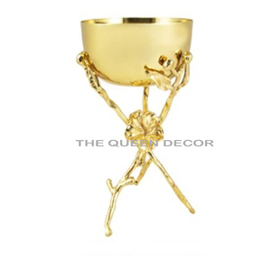 Quemador de Incienso Moderno de Latón y Acero Inoxidable con Diseño de Hoja, Acabado Dorado, Ecológico, para Incienso Indio, para Todas las Estaciones - Product Image 1