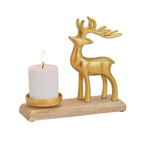 Design unique avec socle en bois bougeoir cerf haute qualité fait à la main accessoires de décoration pour la maison décoration d'hôtel et de fête - Product Image 4