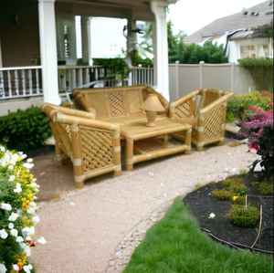 Juego de sofá de bambú tradicional de lujo para jardín interior, hogar, restaurante, balcón para Villa, parque, jardín, aplicación - Product Image 2