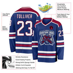 Maillot de hockey sur glace sublimé au meilleur prix design personnalisé et impression de logo tailles unisexes jeunes et adultes OEM respirant - Product Image 4