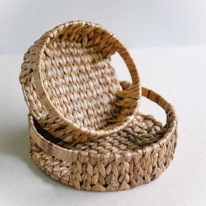 Small serving trays with sturdy handles good price eco friendly <b>water</b> hyacinth tray <b>containers</b> - Product Image 1