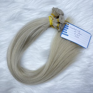 Extensiones de cabello Remy de alta calidad Genius Weft 100% Paquetes de cabello humano Virgen Extensiones de cabello de trama a mano de fábrica de Vietnam - Product Image 2