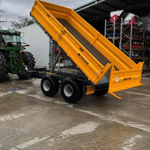 Remorque à benne basculante agricole à 4 roues à double essieu de 10 tonnes pour l'agriculture et l'utilisation du tracteur - Product Image 1