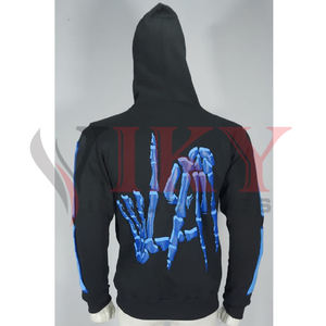 Sweat à capuche imprimé bouffant Veste à capuche à fermeture éclair complète 100% coton fabricant de sweat à capuche design personnalisé BY VIKY INDUSTRIES - Product Image 3