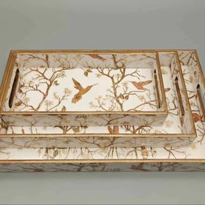 Bandeja de Servicio de Diseño con Recubrimiento de Esmalte de Madera MDF, Bandeja de Mesa de Alta Calidad para Hoteles y Restaurantes - Product Image 1