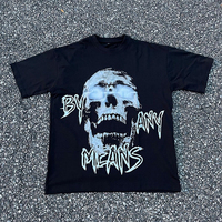 Streetwear vintage surdimensionné sans couture pour hommes t-shirt Boxy Fit personnalisé en coton épais 300gsm à impression complète