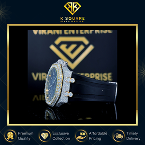 Montre tendance au design luxueux, automatique, à mouvement à quartz, résistante à l'eau, analogique, avec diamants en moissanite, bracelet en silicone, unisexe - Product Image 4