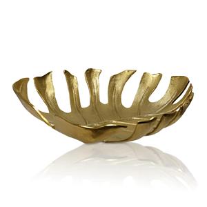 ชามเสิร์ฟผลไม้สำหรับตกแต่งทำด้วยมือชุบทองและขาตั้งโลหะอลูมิเนียม - Product Image 1
