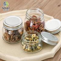 Vente en gros de pots en verre Mason de 150 ml à 1 L pour le stockage de miel, de confiture, de kimchi et d'aliments en conserve avec couvercle hermétique