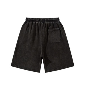 Vêtements de sport personnalisés OEM Short de course et fitness en coton avec logo personnalisé et délavé à l'acide avec cordon de serrage pour hommes - Product Image 2