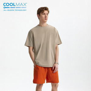 เสื้อยืด COOLMAX สำหรับผู้ชาย ระบายอากาศได้ดี แห้งเร็ว แขนสั้น คอกลม ทรงหลวม สปอร์ต เหมาะสำหรับกิจกรรมกลางแจ้ง ผ้าเจอร์ซีย์ 150 กรัม - Product Image 1