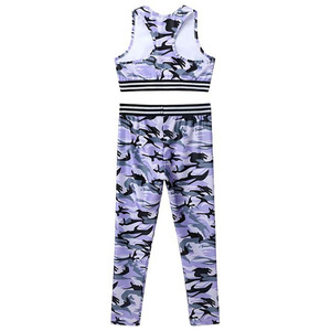 Personnalisé Nouvel Arrivage Ensemble Taille Haute Sport Fitness Active Wear Sans Manches Filles camouflage Conception Sublimation Yoga Ensembles pour Femmes - Product Image 2