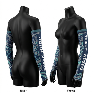 Manguitos de Pesca para Mujer, de Poliéster y Spandex GSM, Transpirables, Elásticos, con Protección UV, Diseño de Paneles Multicolor, Sublimación, Logotipo Personalizado - Product Image 3