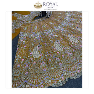 Meilleure offre sur la qualité de luxe Collection de vêtements de mariage de créateur moderne Filet souple avec doublure Lehenga Choli avec broderie - Product Image 4