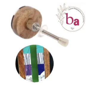 Boutons de tiroir en corne d'os de bois multicolores en résine pour portes d'armoires Poignée de traction artisanale pour la cuisine, l'extérieur, la garde-robe et la salle de bain. - Product Image 1