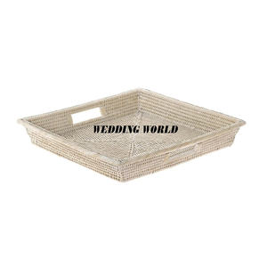Plateau de service en rotin Rectangle fait à la main de belle qualité plateau de chocolat fantaisie écologique Top vente plateau en rotin de concepteur - Product Image 2