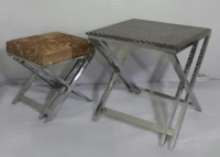 Repose-pieds en métal de style croisé, cadre en acier inoxydable, design moderne, durable pour salon, appartement, atelier, maison, entrepôt