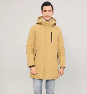 Chaqueta cortavientos de algodón para hombre, chaqueta de plumón de fibra química, color Beige