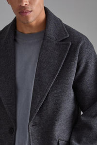 เสื้อโค้ทผู้ชายไซส์ใหญ่สำหรับฤดูหนาว เสื้อโค้ทขนสัตว์แบบเทรนช์โค้ท ผ้าฟลีซ ทรงเข้ารูป เสื้อโค้ทกันหนาวสำหรับผู้ชาย - Product Image 3