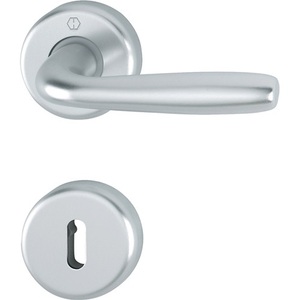 Juego de Manijas para Puertas y Ventanas Maribor Rosette 1766/17KV/17KVS de Aluminio F1 Redondas OB DIN Izquierda/Derecha D/D HOPPE - Product Image 1