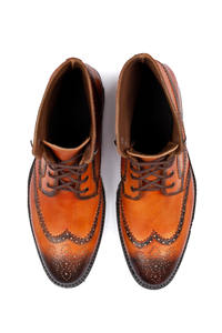 Botas Brogue de Cuero Genuino Hechas a Mano para Hombre, con Cordones y Punta Decorativa, Calzado Formal e Informal, Fabricante OEM ODM, Venta al Por Mayor - Product Image 3