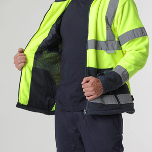 Chaqueta de trabajo de seguridad con estampado de logotipo personalizado 2025 para adultos, mangas completas, cremallera frontal reflectante antiestática a prueba de agua - Product Image 4