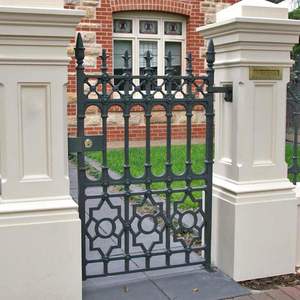 クラシックブラック鋳鉄ドライブウェイコートヤードゲート、ミニマリストガーデンドア、ヴィラウォークウェイゲート、プレミアム鋳鉄素材 - Product Image 2