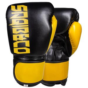 Guantes de cuero personalizados negros/naranjas Guantes de boxeo Muay Thai y guantes de kickboxing de 12oz para hombre - Product Image 5