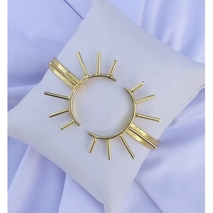 Bohemia Brass Cuff <b>Bracelets</b>-Handmade & Gold Plated Unisex Sun Pattern - Product Image 6