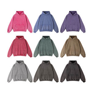 Haute qualité 450GSM sweat à capuche hommes Vintage Streetwear surdimensionné sweats à capuche zippés dégradé lavage Hip Hop personnalisé Spray teint sweats à capuche vierges - Product Image 2