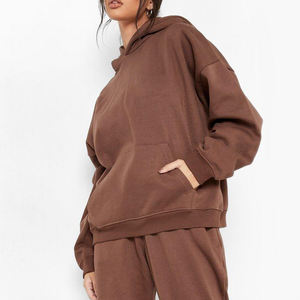 Nuevas sudaderas con capucha de moda para mujer, jerséis de peso pesado 100%, sudaderas con capucha de algodón para mujer, sudadera holgada de Color sólido para mujer - Product Image 5